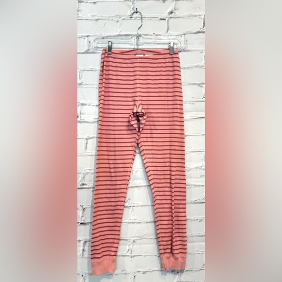 Hanna Anderson Pink Red Striped Pajama Pants for Girls- Size 12 - Picture 1 of 3